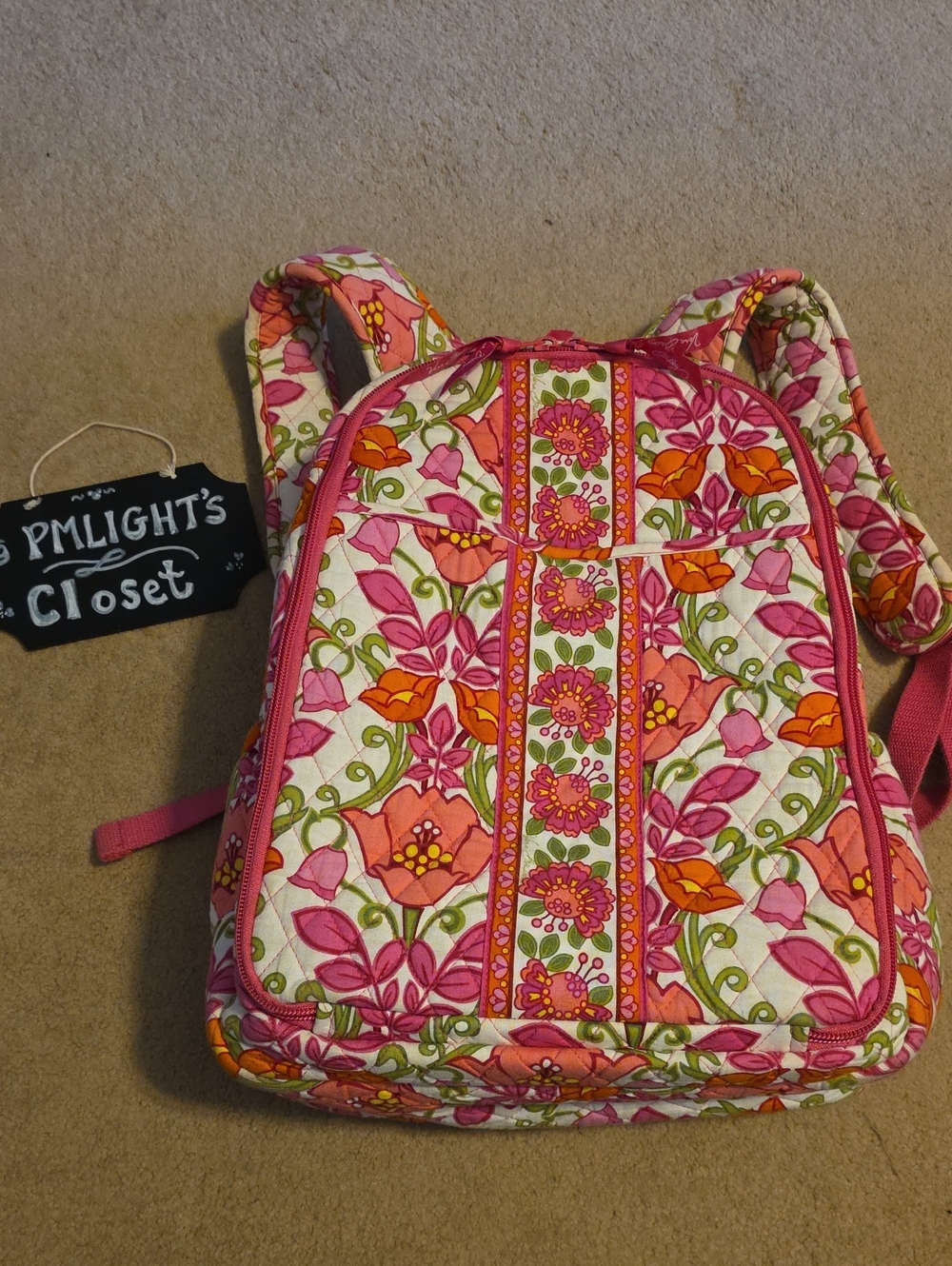 Vera Bradley Lilli Bell Travel Diaper Bag Backpack with Changing Pad